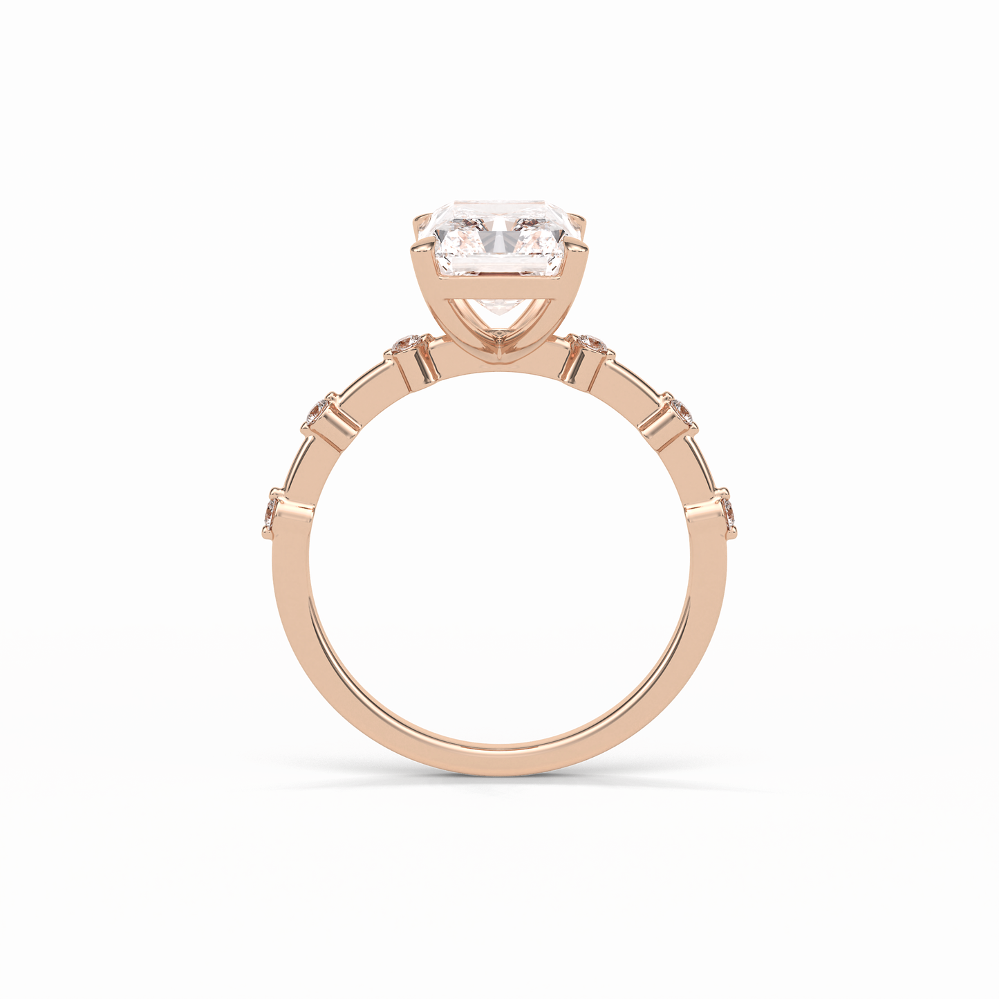 Radiant Dainty Lab Grown Diamond Engagement Ring