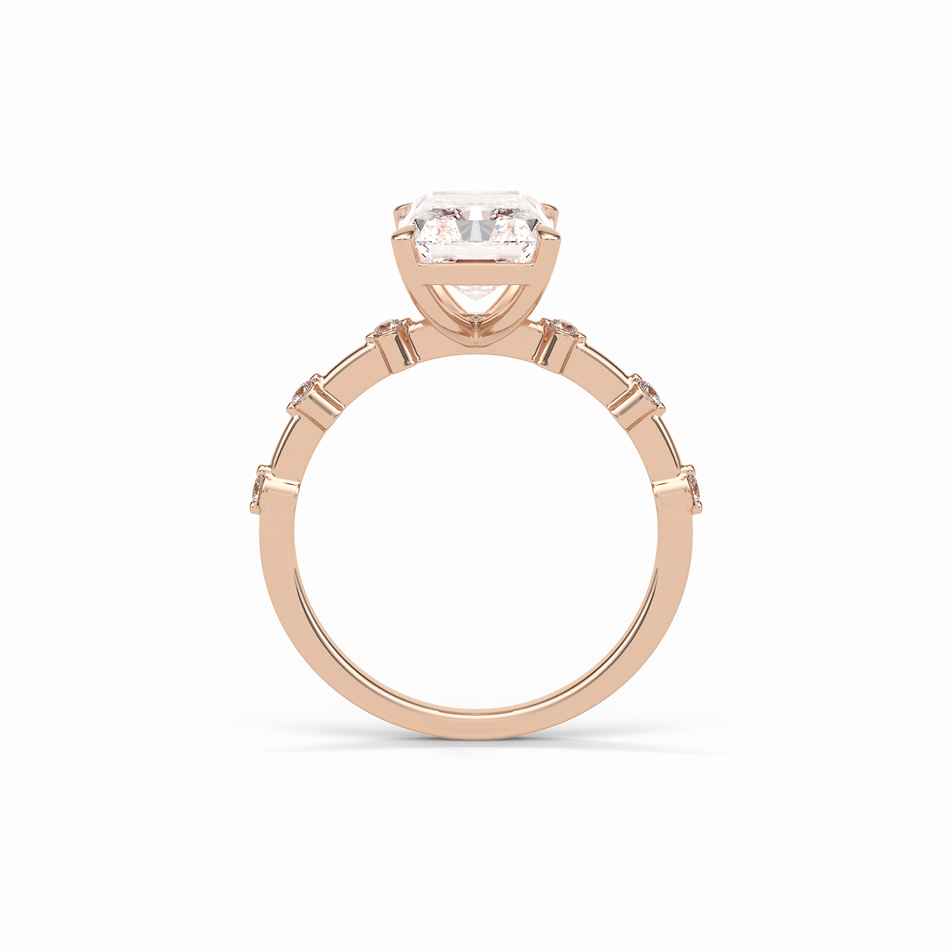 Radiant Dainty Lab Grown Diamond Engagement Ring