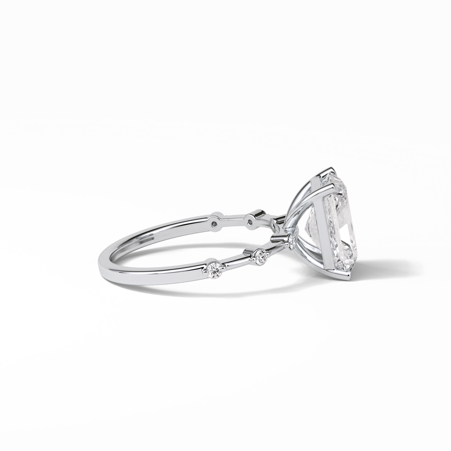 Radiant Dainty Lab Grown Diamond Engagement Ring