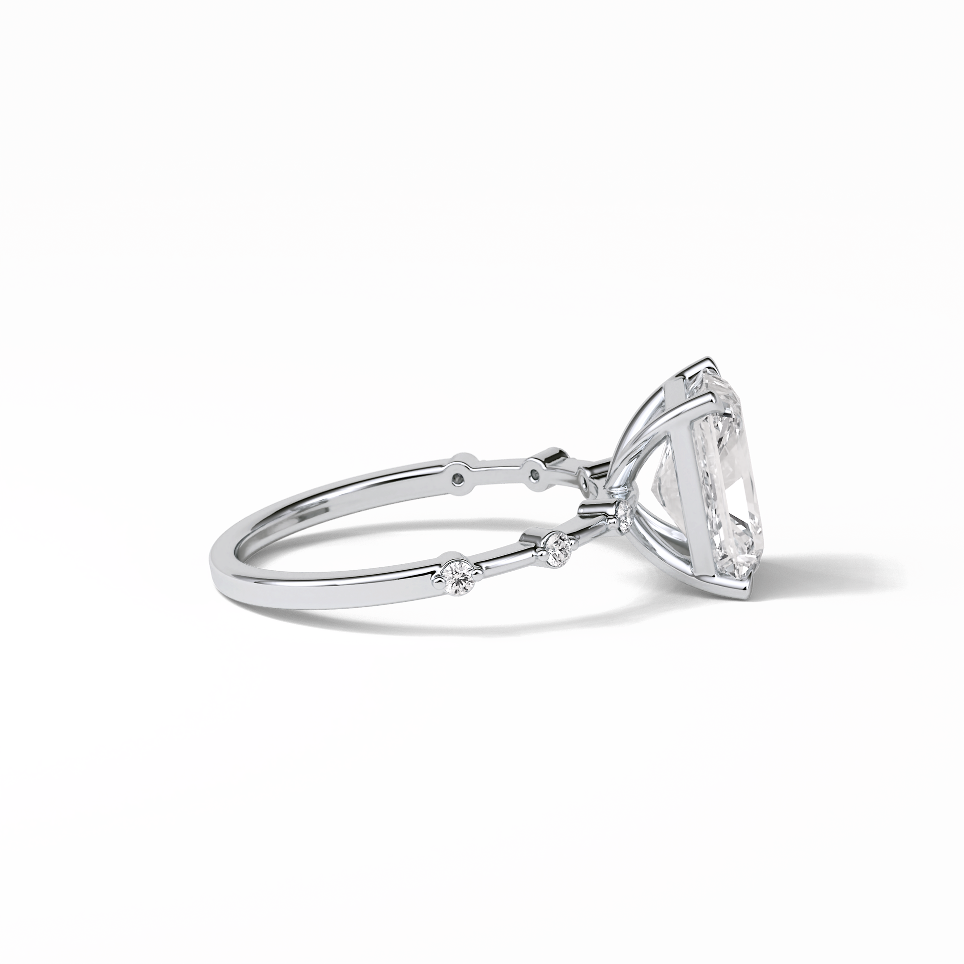 Radiant Dainty Lab Grown Diamond Engagement Ring