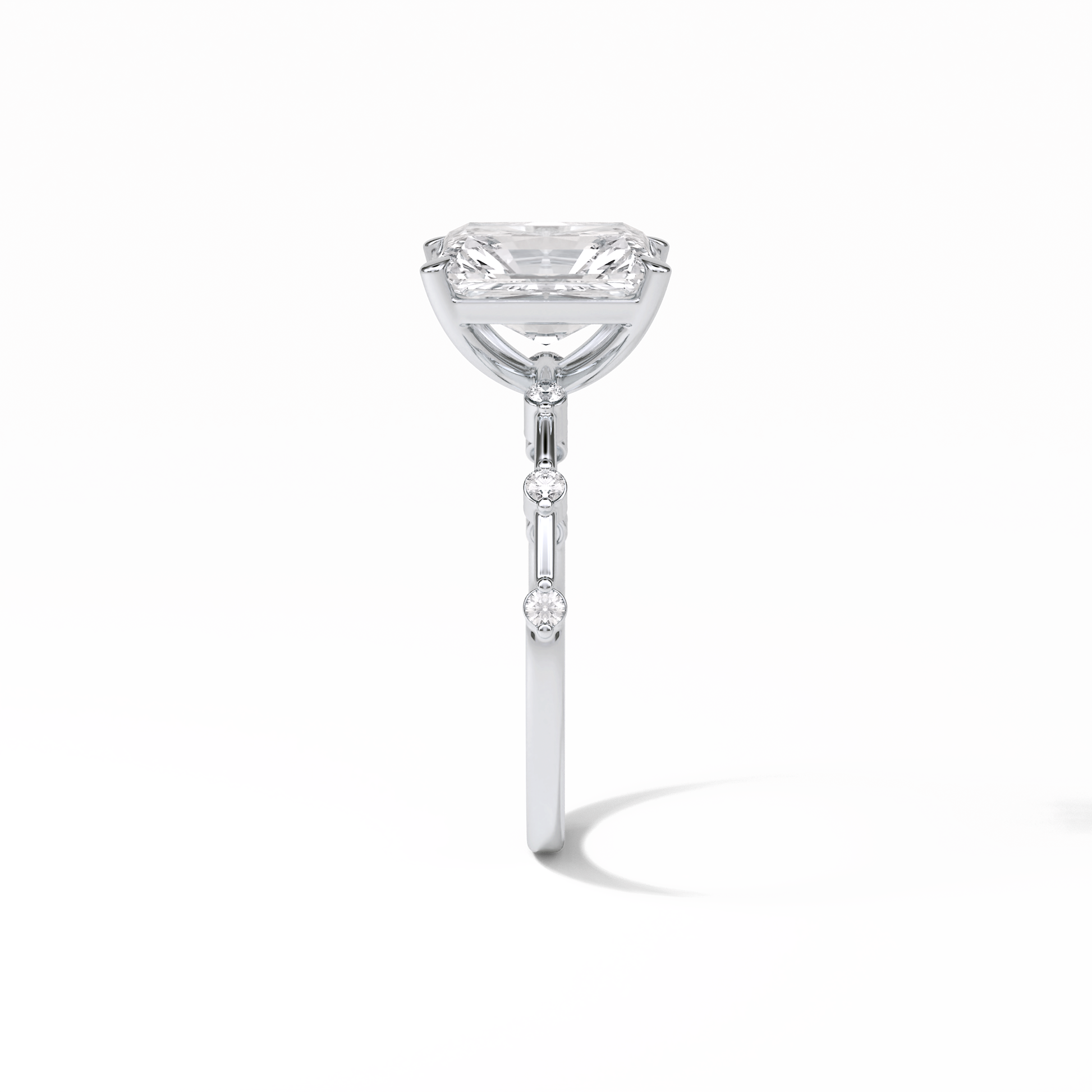 Radiant Dainty Lab Grown Diamond Engagement Ring