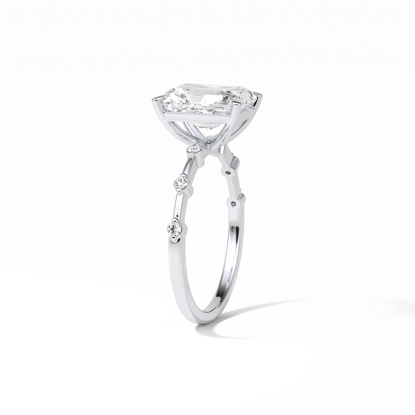 Radiant Dainty Lab Grown Diamond Engagement Ring