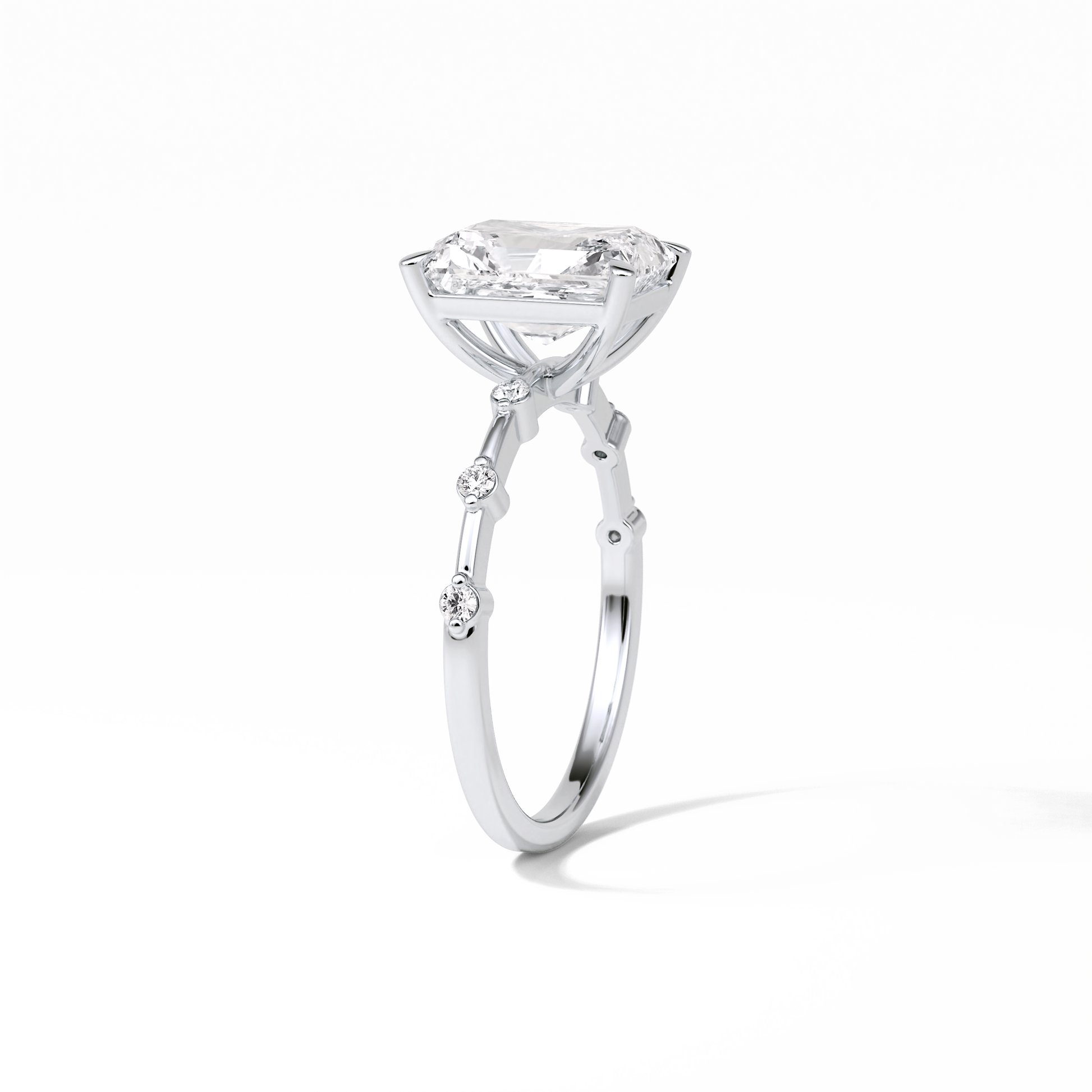 Radiant Dainty Lab Grown Diamond Engagement Ring