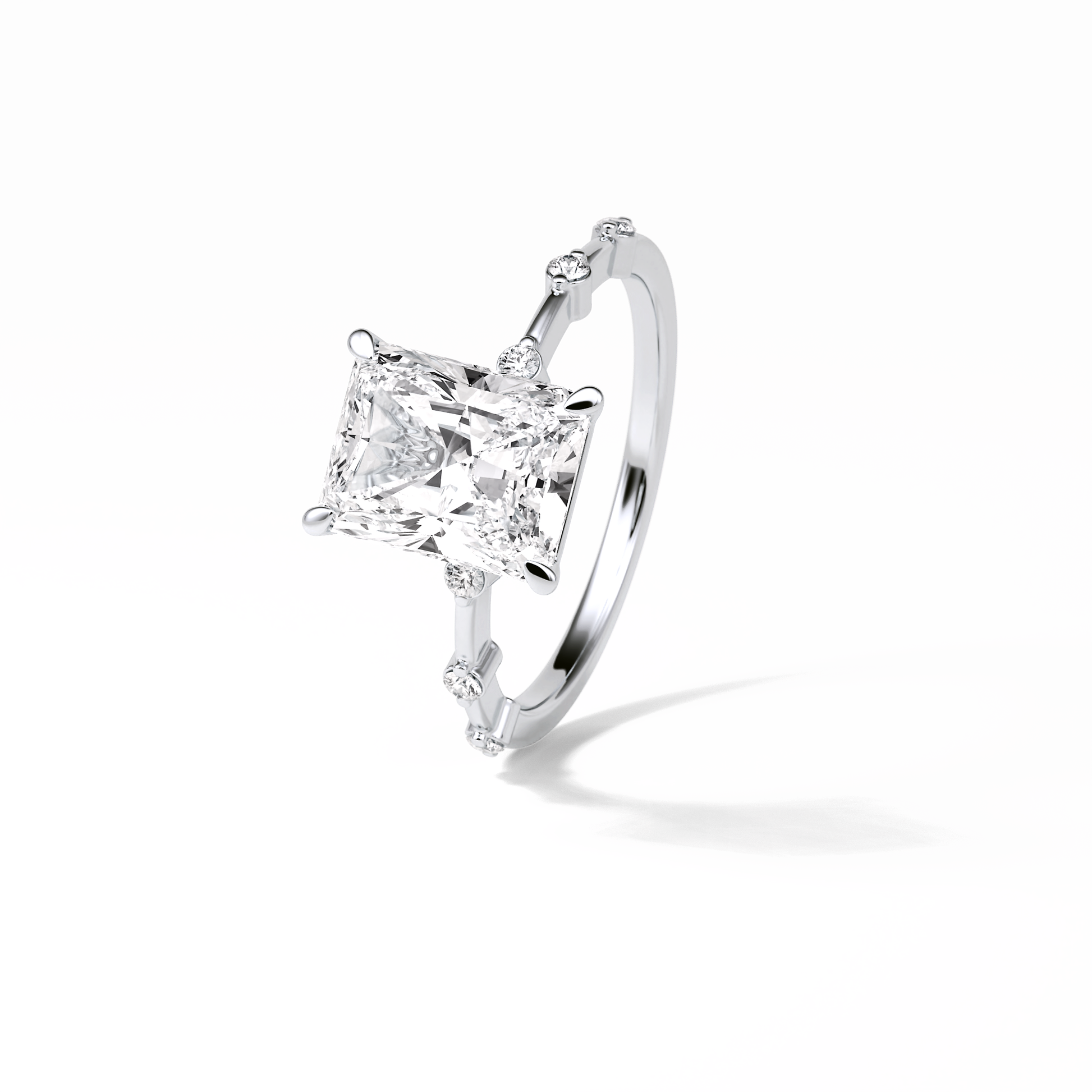 Radiant Dainty Lab Grown Diamond Engagement Ring