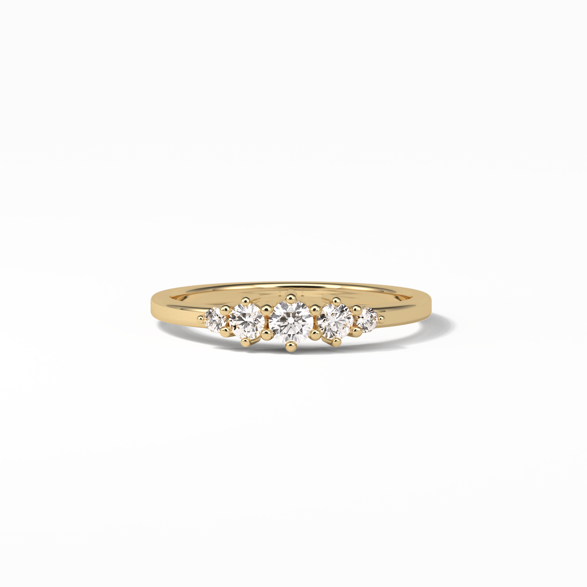 0.3 TCW Round Cut Five Stones Wedding Band 8
