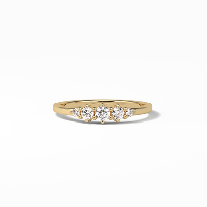 0.3 TCW Round Cut Five Stones Wedding Band 8