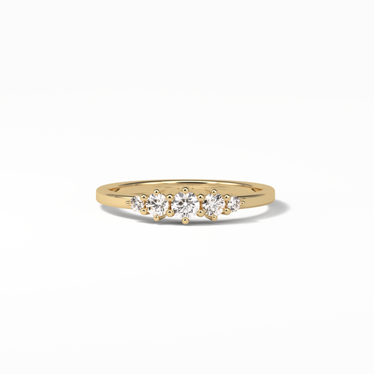 0.3 TCW Round Cut Five Stones Wedding Band 8
