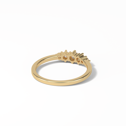 0.3 TCW Round Cut Five Stones Wedding Band 9
