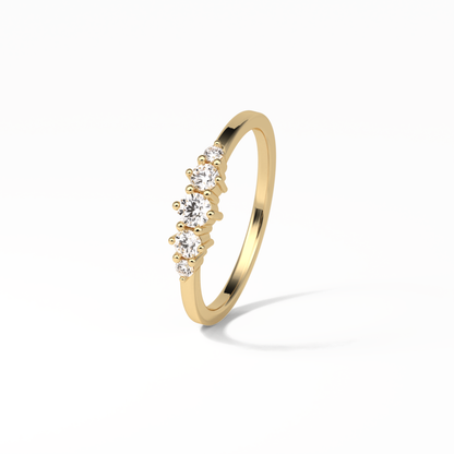 0.3 TCW Round Cut Five Stones Wedding Band 10