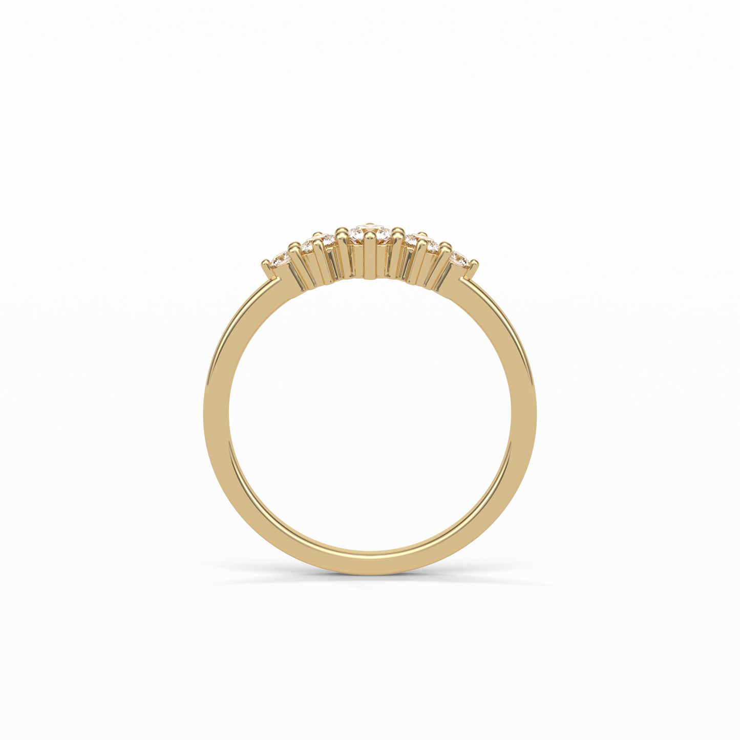 0.3 TCW Round Cut Five Stones Wedding Band 11