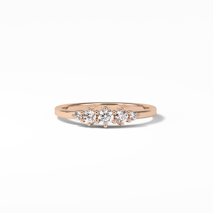 0.3 TCW Round Cut Five Stones Wedding Band 15