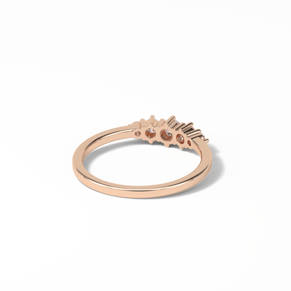 0.3 TCW Round Cut Five Stones Wedding Band 20
