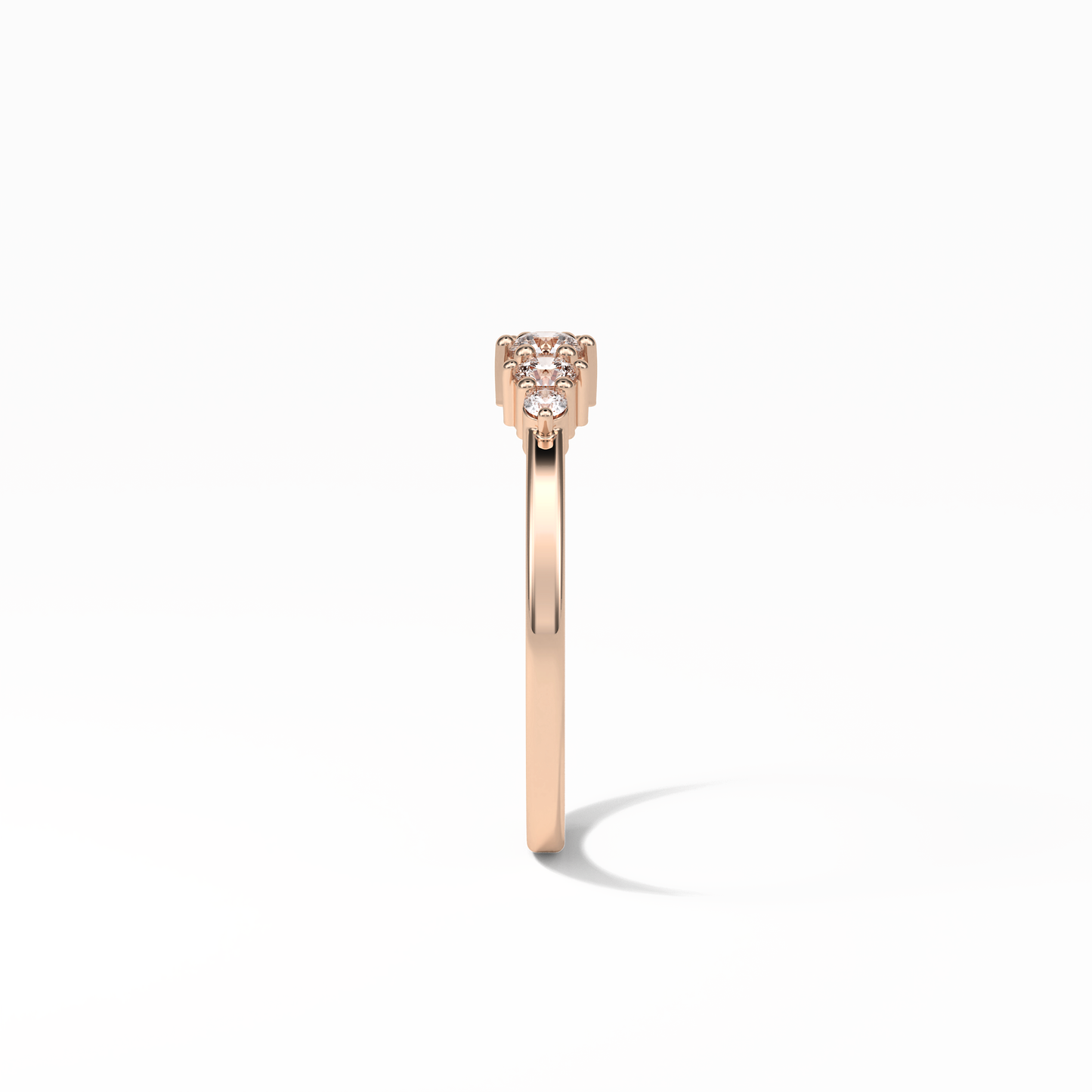 0.3 TCW Round Cut Five Stones Wedding Band 17