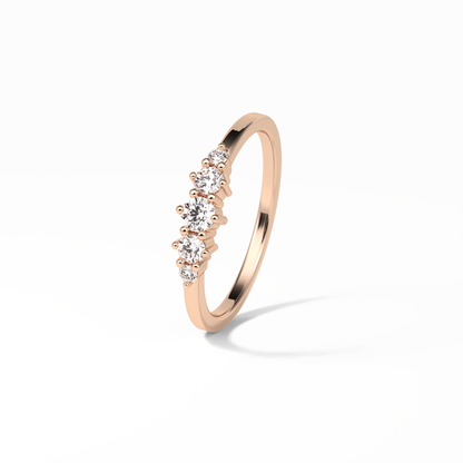 0.3 TCW Round Cut Five Stones Wedding Band 19