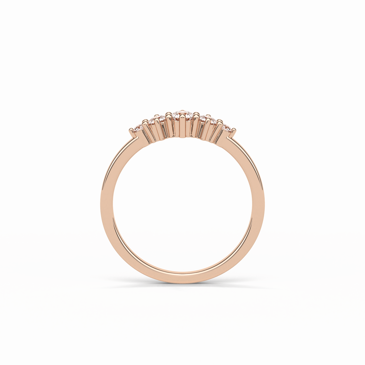 0.3 TCW Round Cut Five Stones Wedding Band 16