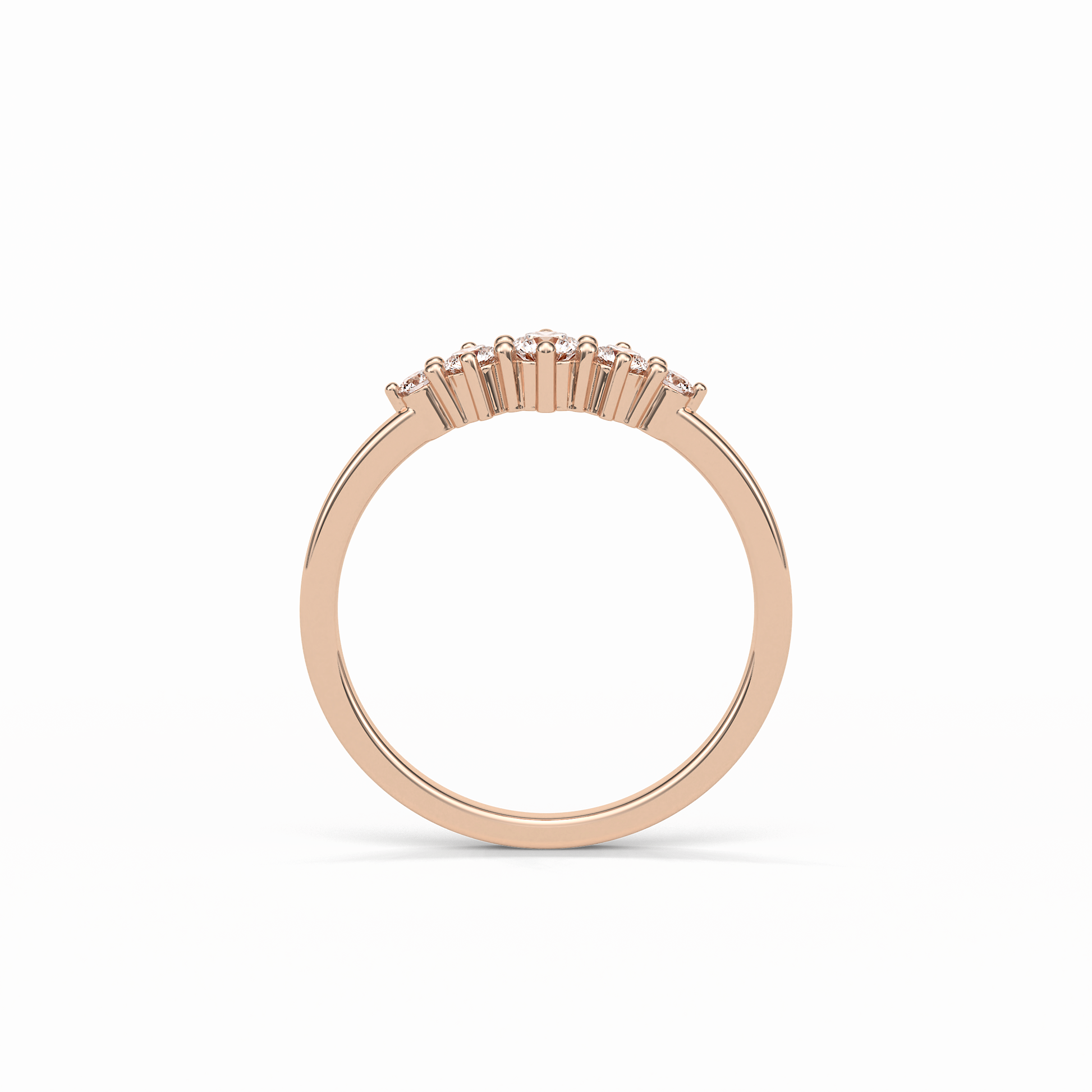 0.3 TCW Round Cut Five Stones Wedding Band 16