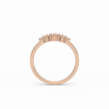 0.3 TCW Round Cut Five Stones Wedding Band 16
