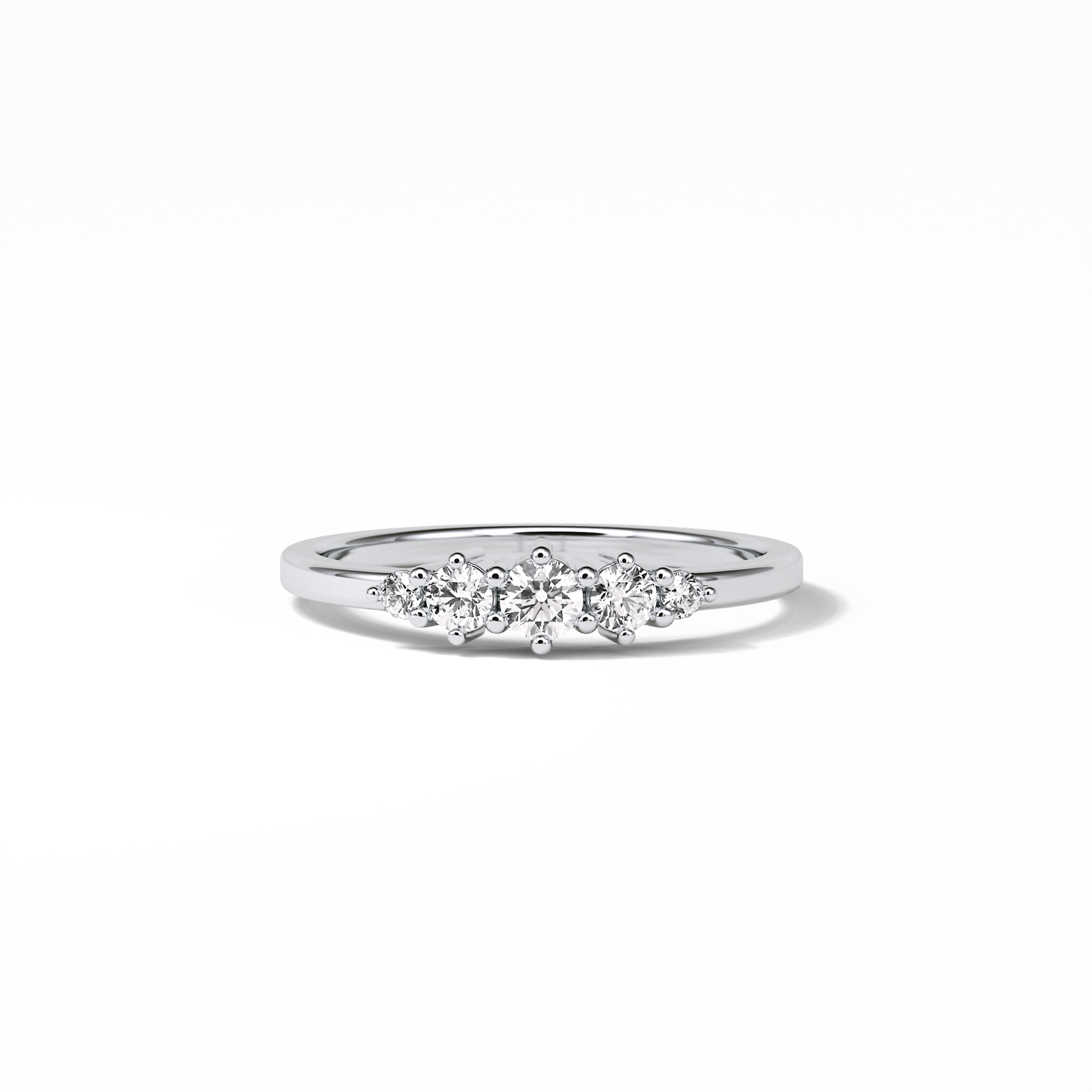 0.3 TCW Round Cut Five Stones Wedding Band 1