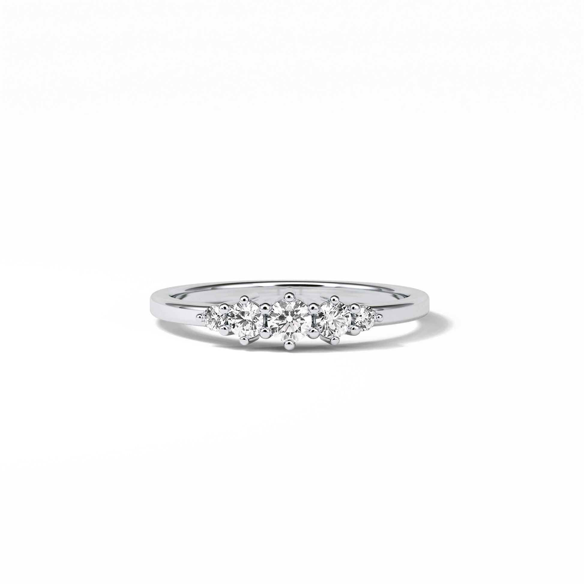 0.3 TCW Round Cut Five Stones Wedding Band 1