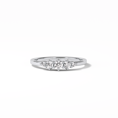 0.3 TCW Round Cut Five Stones Wedding Band 1