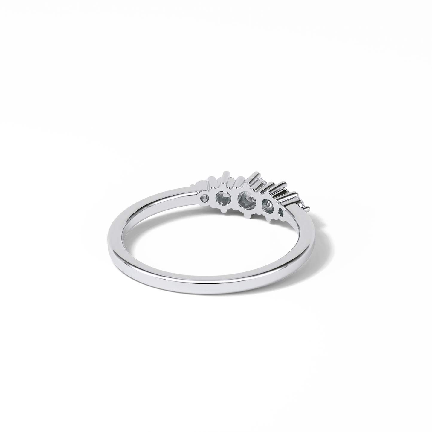 0.3 TCW Round Cut Five Stones Wedding Band 2