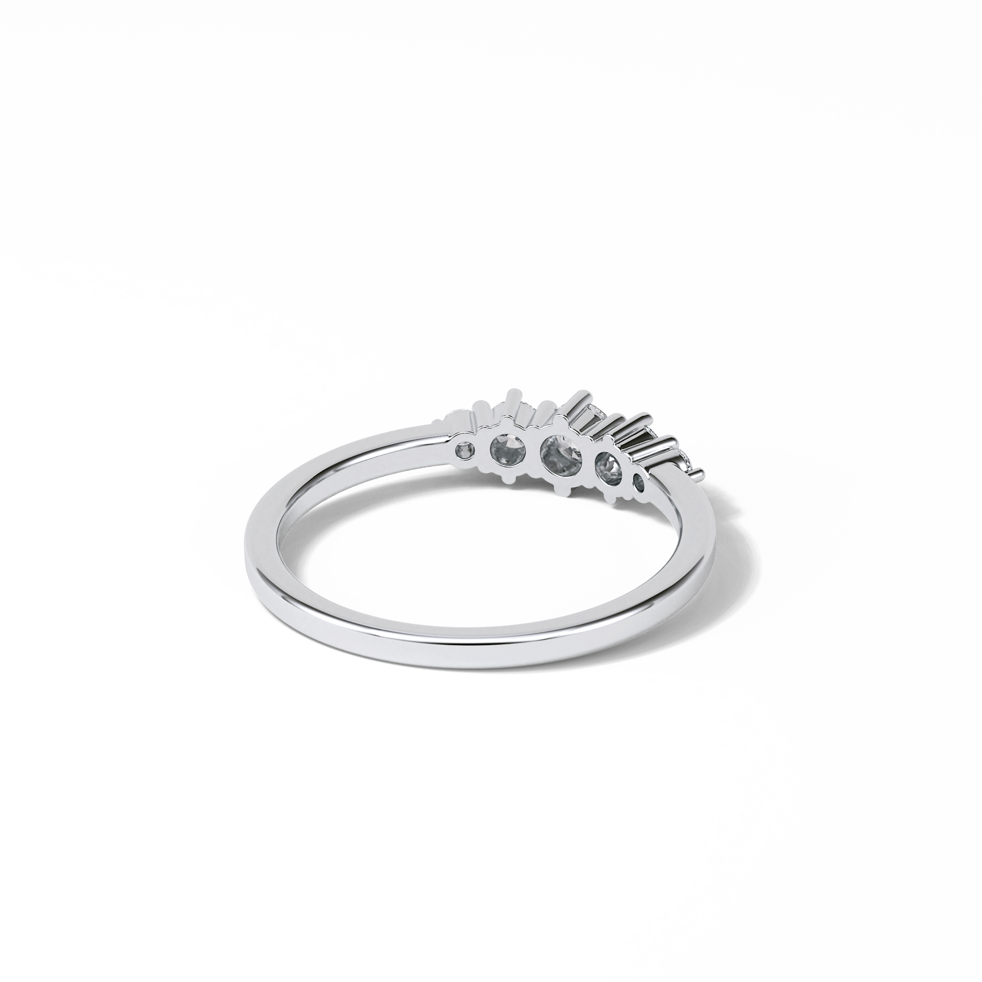 0.3 TCW Round Cut Five Stones Wedding Band 2