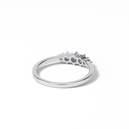 0.3 TCW Round Cut Five Stones Wedding Band 2