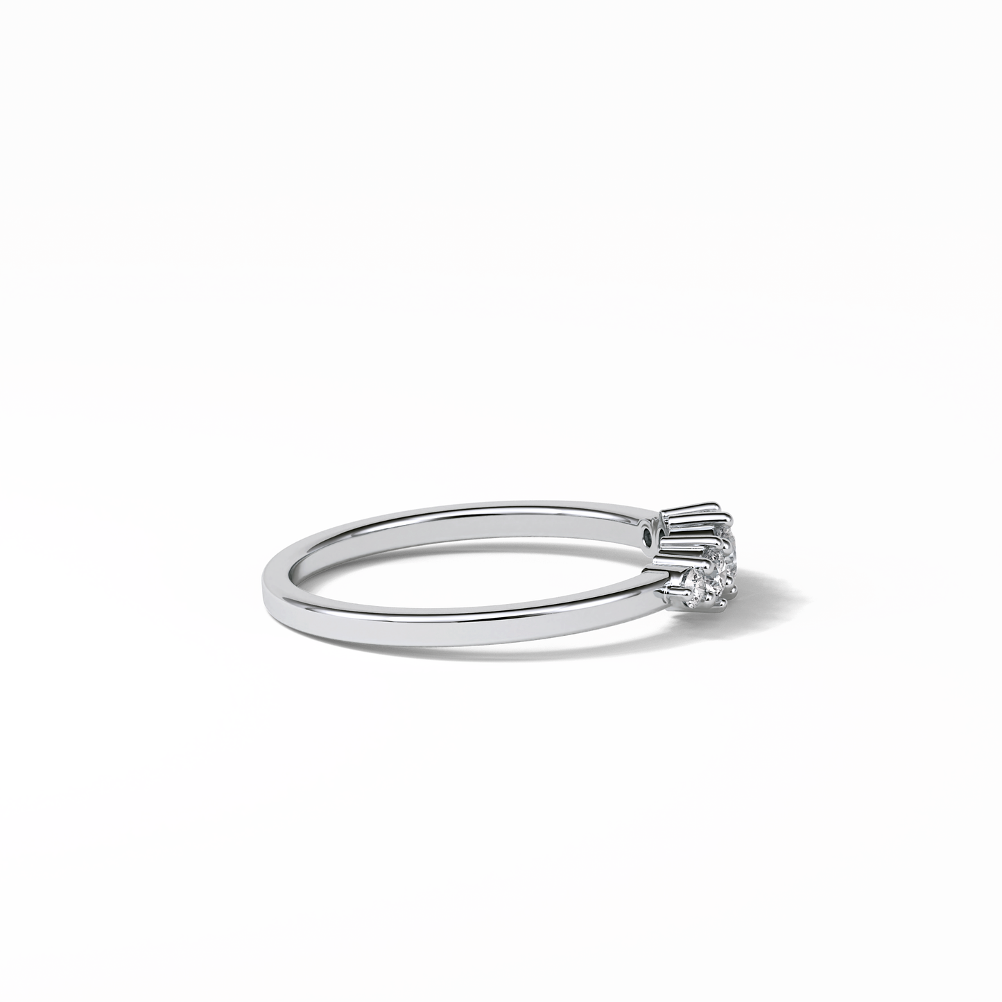 0.3 TCW Round Cut Five Stones Wedding Band 3