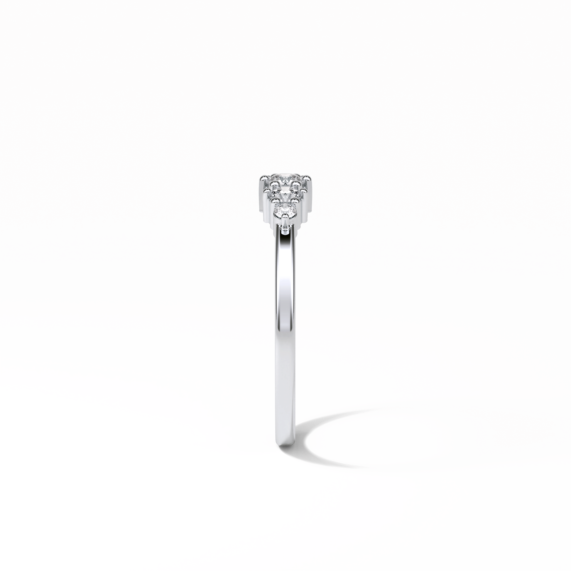 0.3 TCW Round Cut Five Stones Wedding Band 4