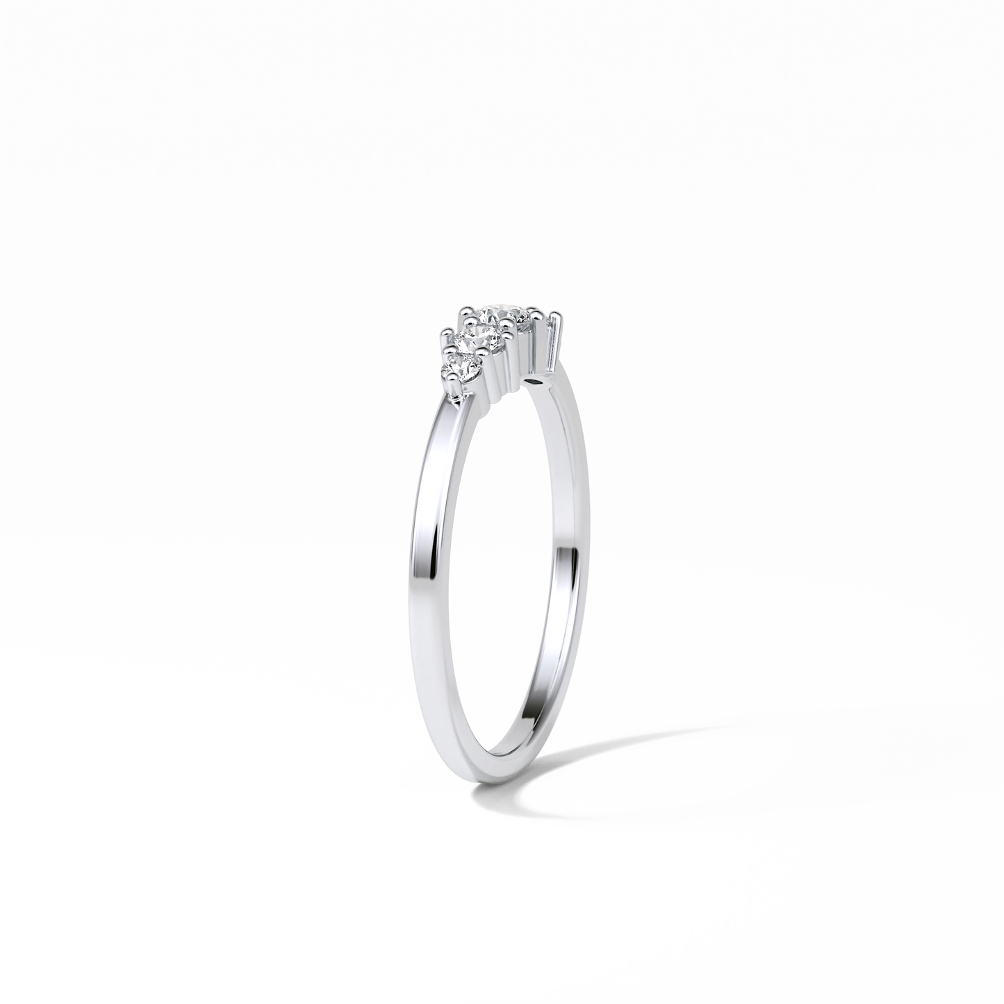 0.3 TCW Round Cut Five Stones Wedding Band 5