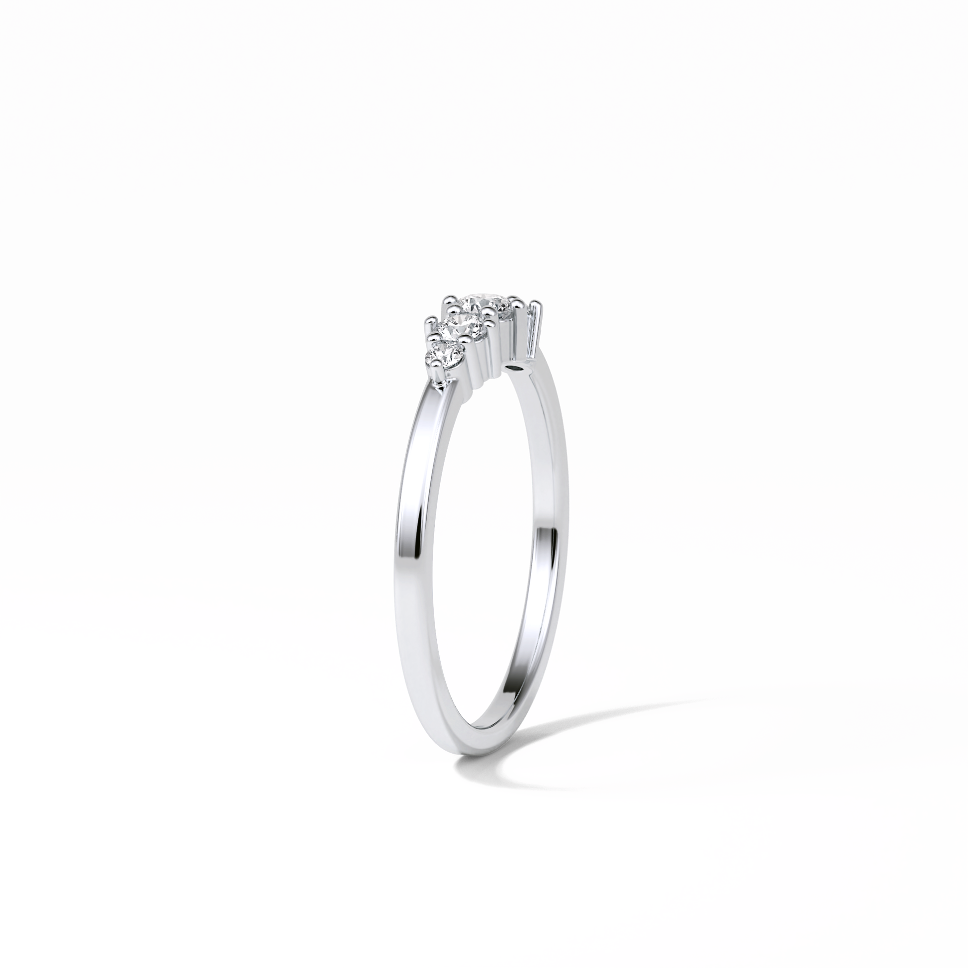 0.3 TCW Round Cut Five Stones Wedding Band 5