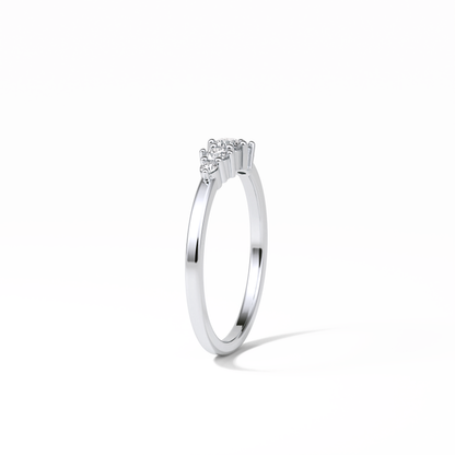 0.3 TCW Round Cut Five Stones Wedding Band 5