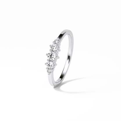 0.3 TCW Round Cut Five Stones Wedding Band 6