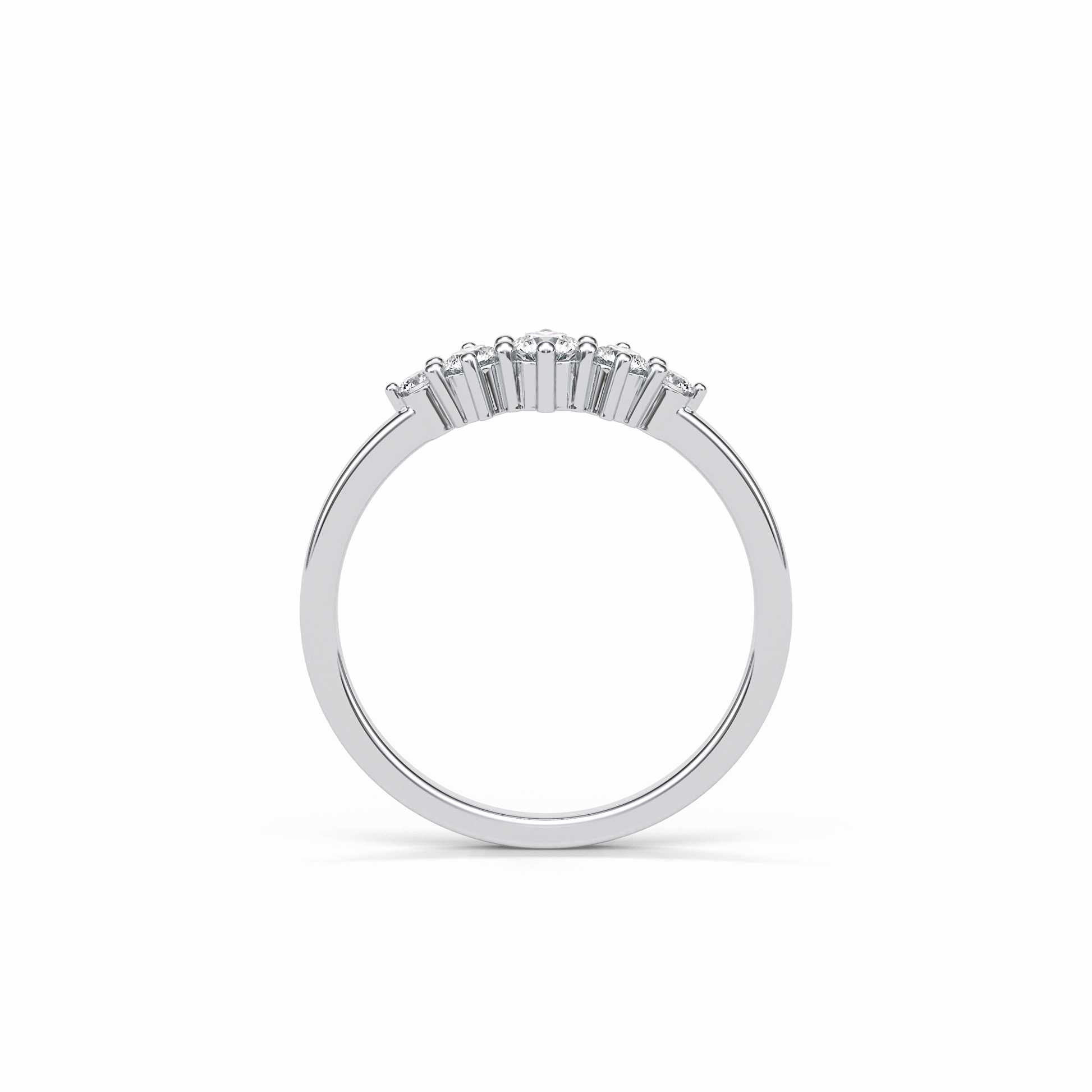 0.3 TCW Round Cut Five Stones Wedding Band 7