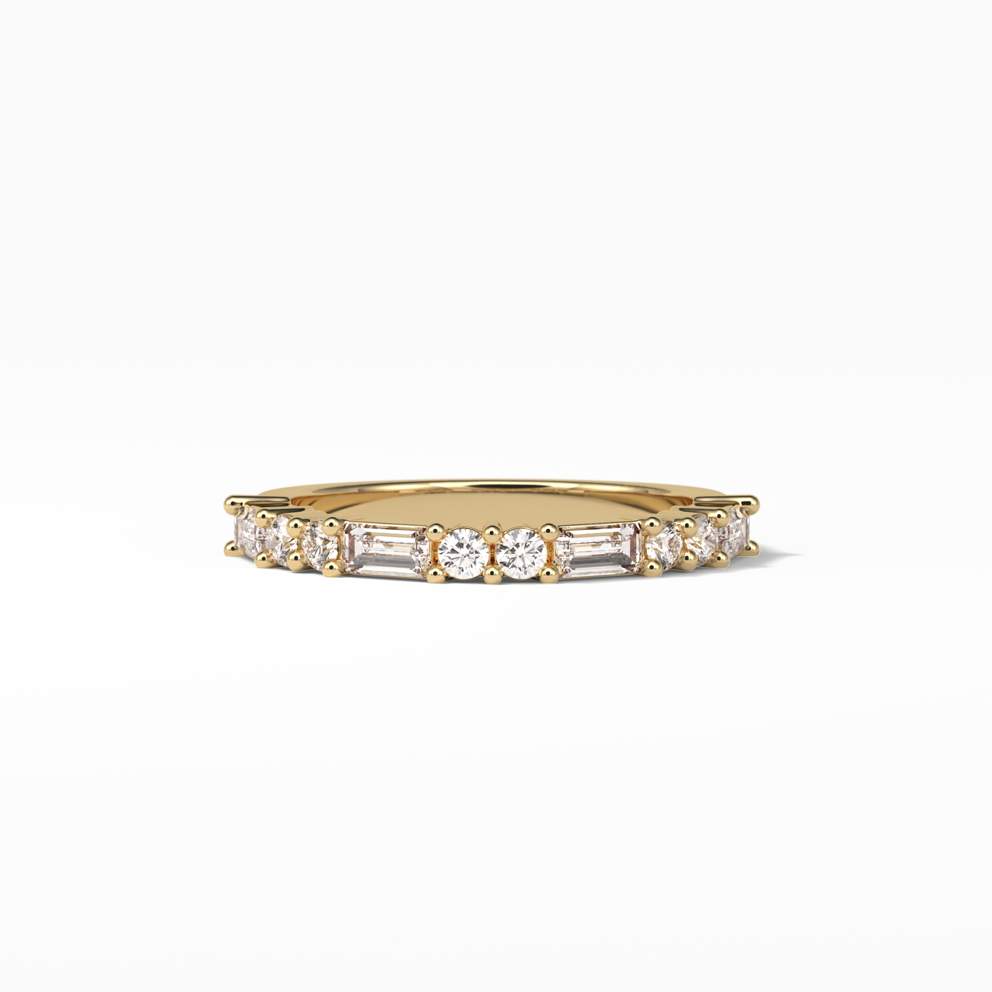 0.64 TCW Baguette and Round Shaped Wedding Band 8