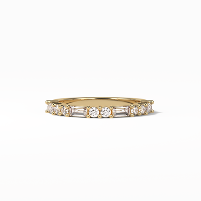 0.64 TCW Baguette and Round Shaped Wedding Band 8