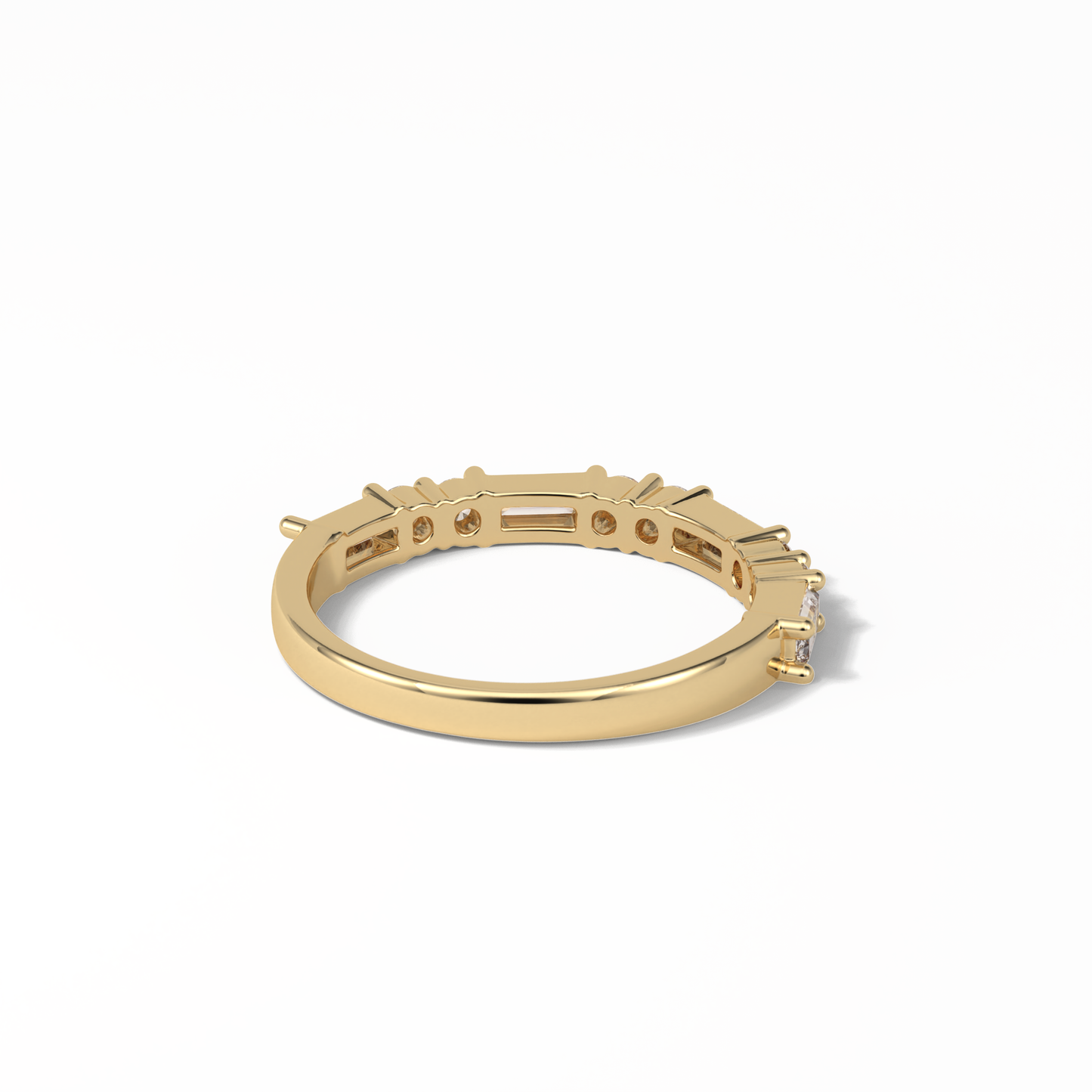 0.64 TCW Baguette and Round Shaped Wedding Band 9