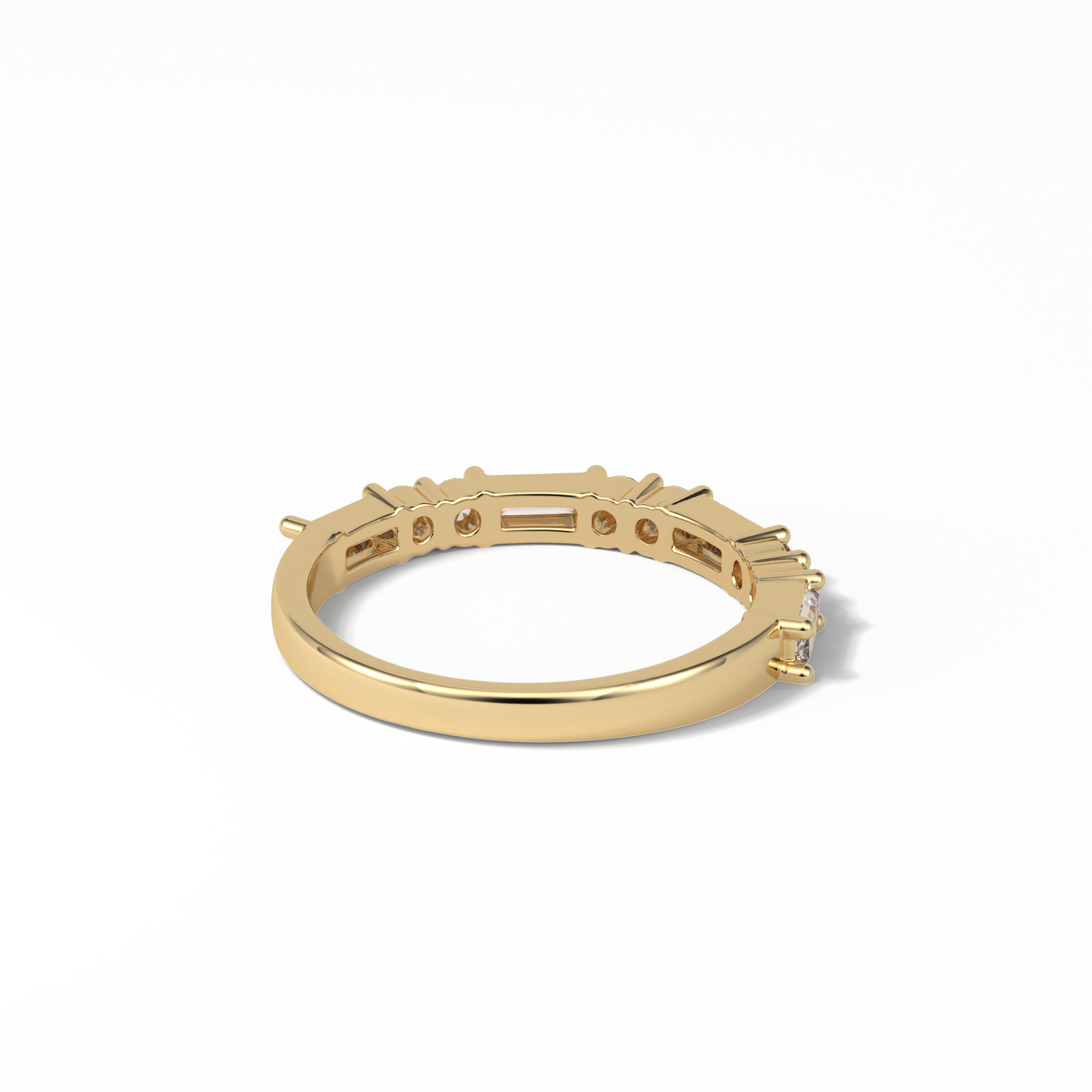 0.64 TCW Baguette and Round Shaped Wedding Band 9
