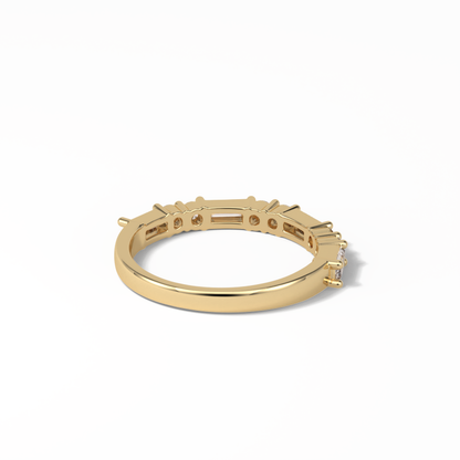0.64 TCW Baguette and Round Shaped Wedding Band 9