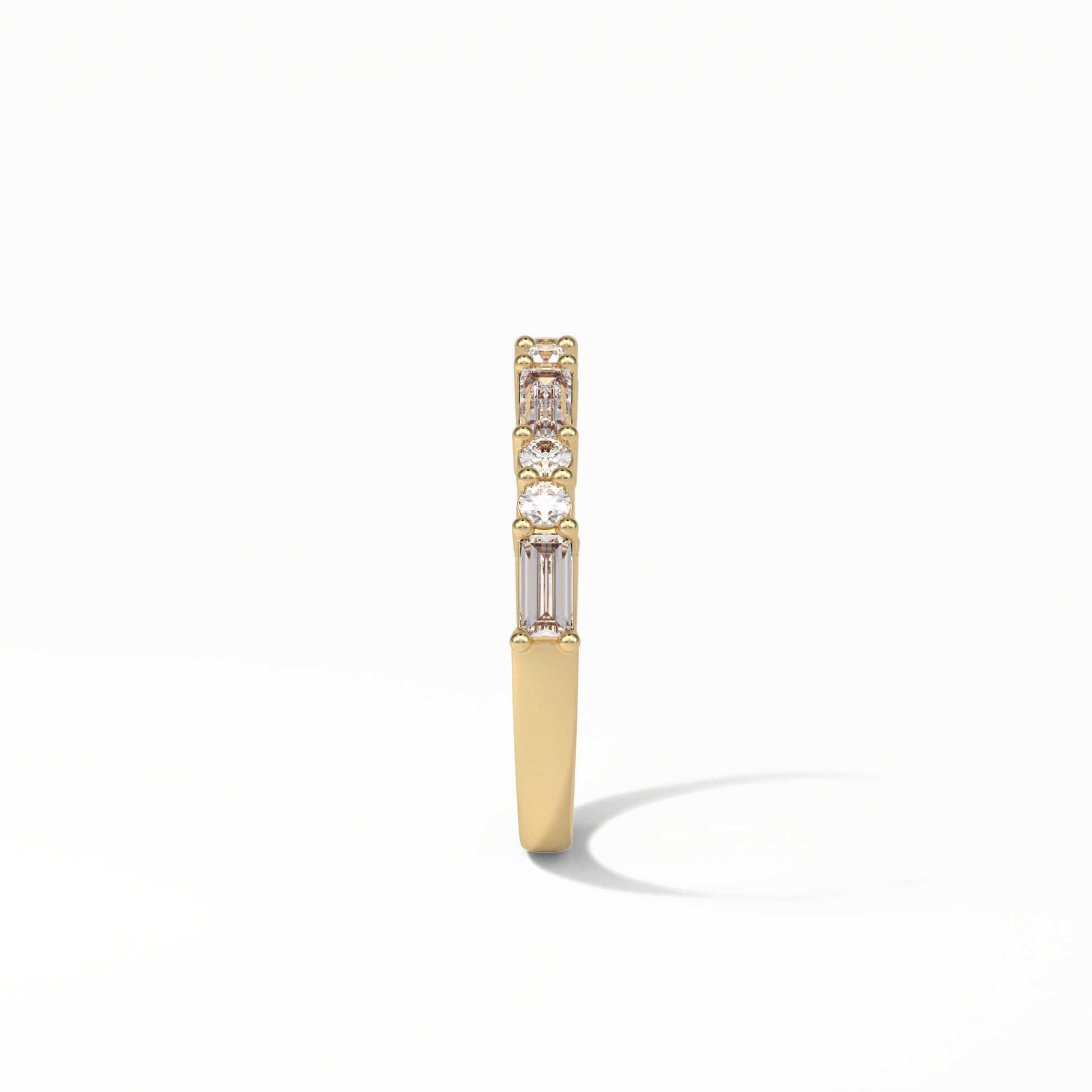 0.64 TCW Baguette and Round Shaped Wedding Band 16
