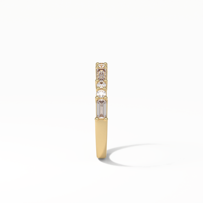 0.64 TCW Baguette and Round Shaped Wedding Band 16