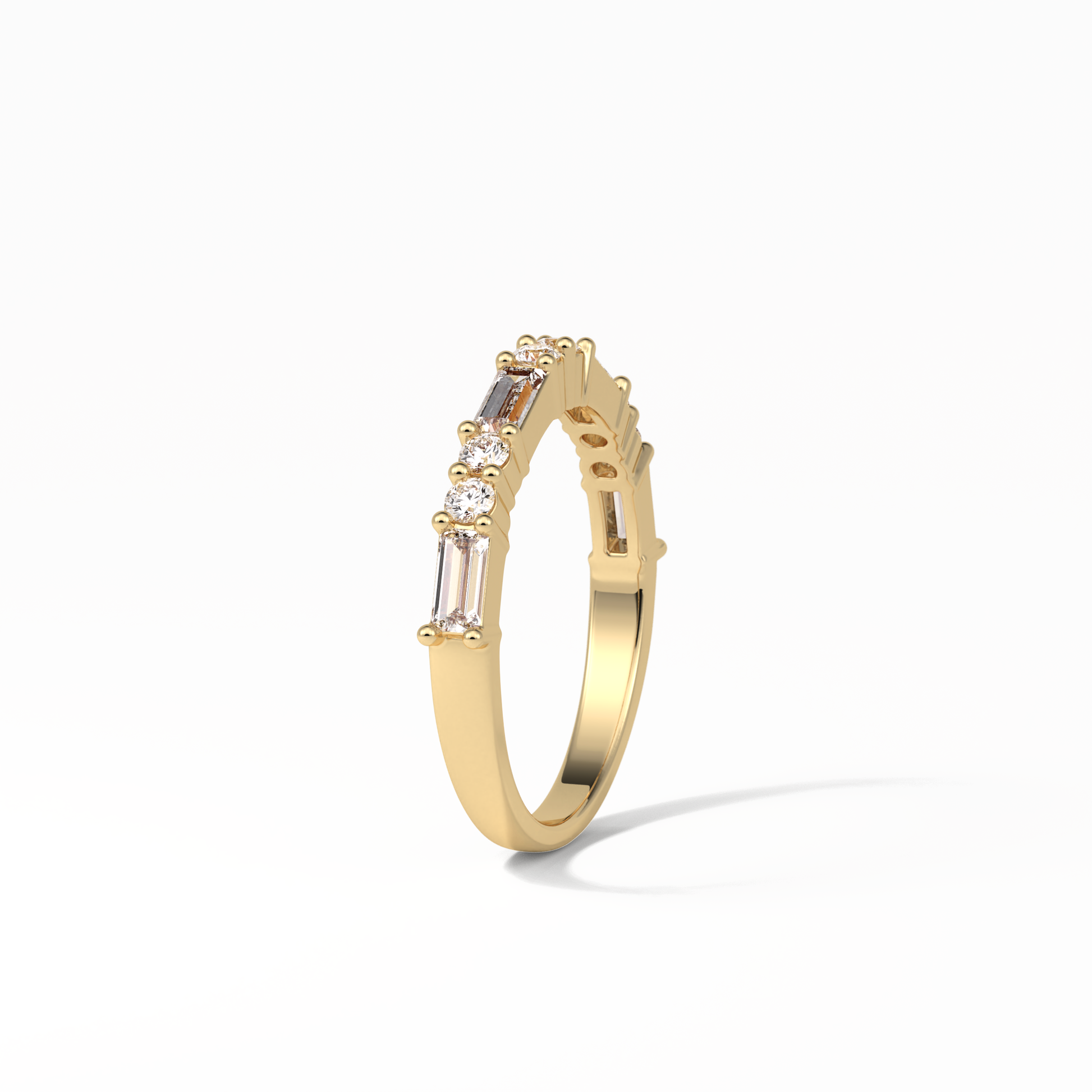0.64 TCW Baguette and Round Shaped Wedding Band 11
