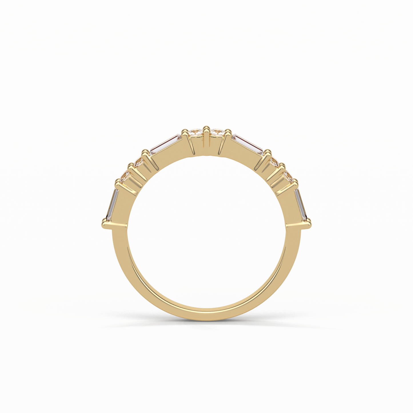 0.64 TCW Baguette and Round Shaped Wedding Band 13