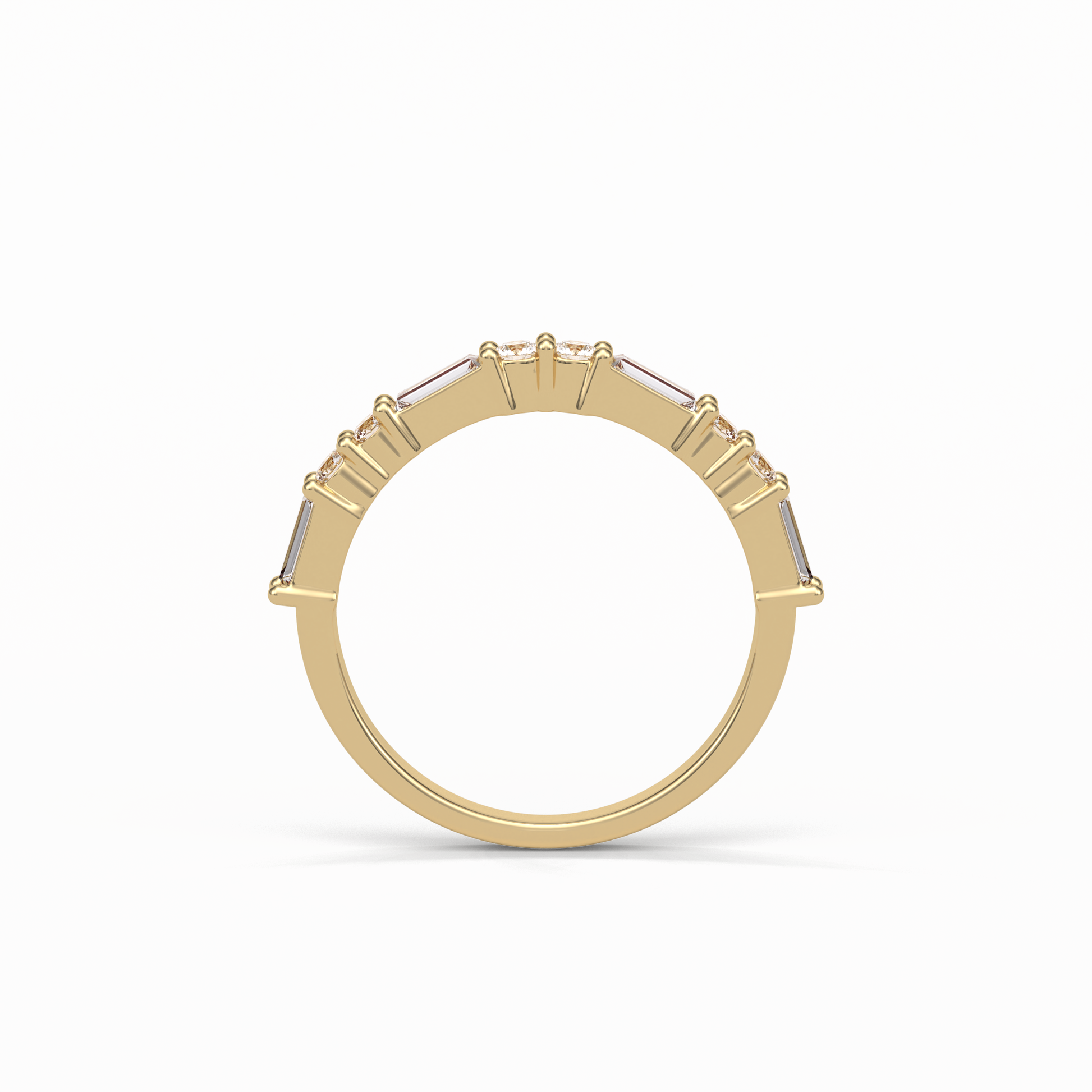0.64 TCW Baguette and Round Shaped Wedding Band 13