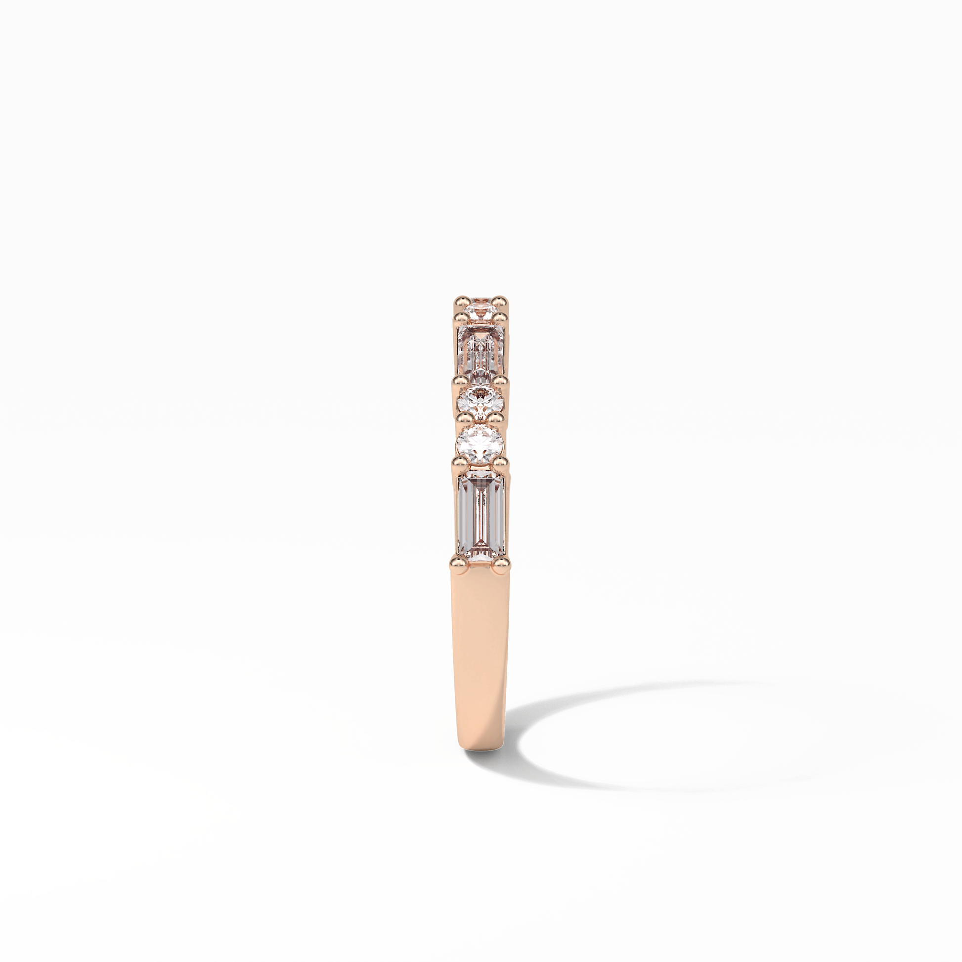 0.64 TCW Baguette and Round Shaped Wedding Band 14