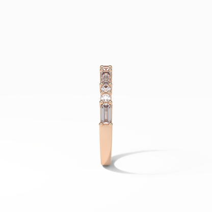 0.64 TCW Baguette and Round Shaped Wedding Band 14