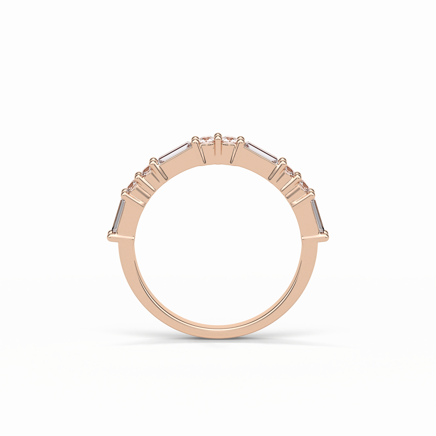 0.64 TCW Baguette and Round Shaped Wedding Band 19