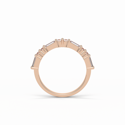 0.64 TCW Baguette and Round Shaped Wedding Band 19