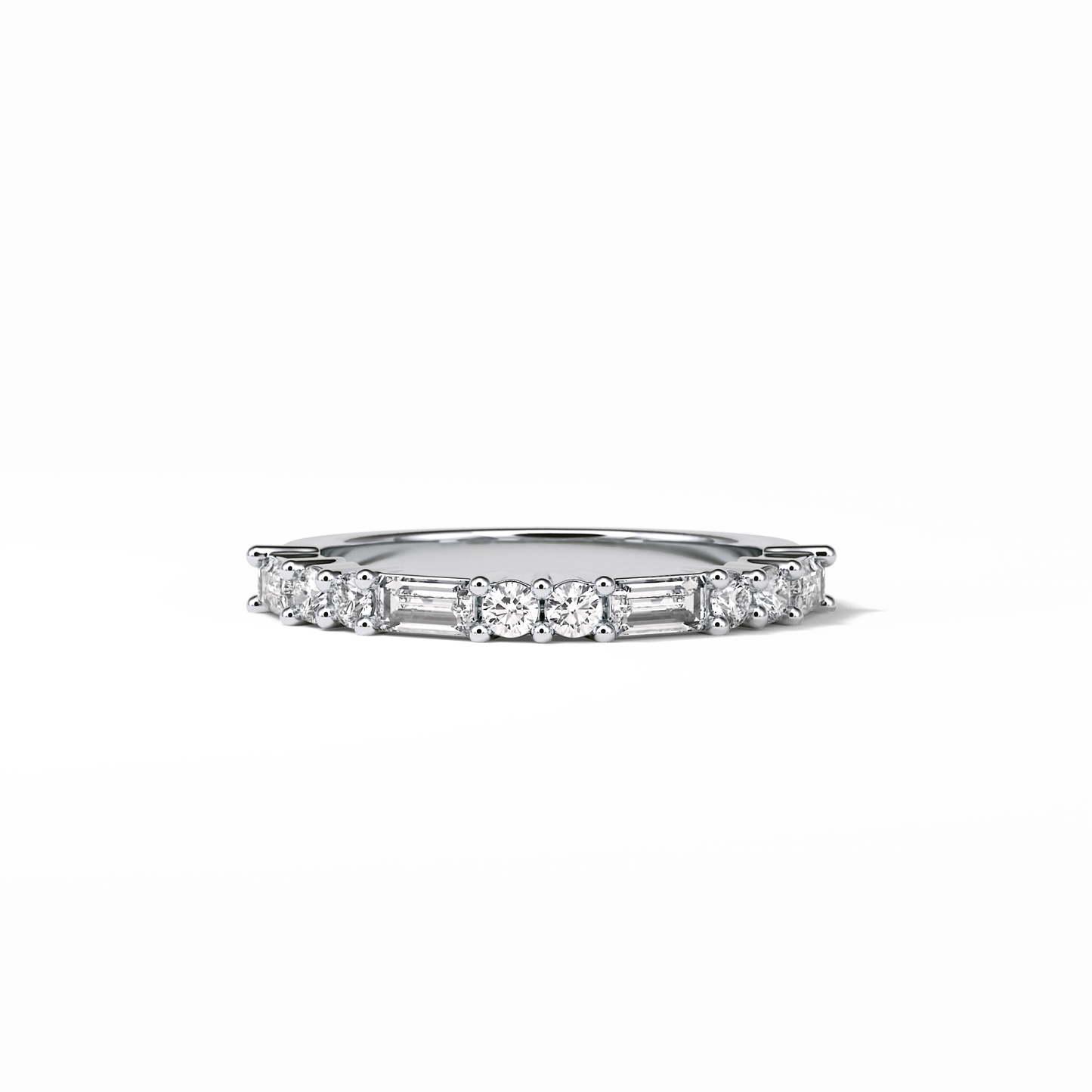 0.64 TCW Baguette and Round Shaped Wedding Band 1