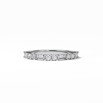 0.64 TCW Baguette and Round Shaped Wedding Band 1